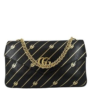 Authentic Gucci Thiara Double Sided Black and Gold GG Shoulder Bag